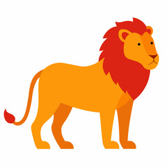 Lion animal flat vector on white background.