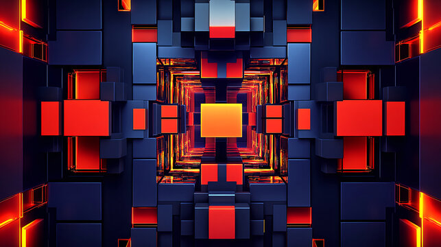 Dynamic abstract digital art virtual environment 3d graphics futuristic perspective high-contrast colors