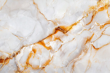 White marble with caramel and golden patterns on a light background