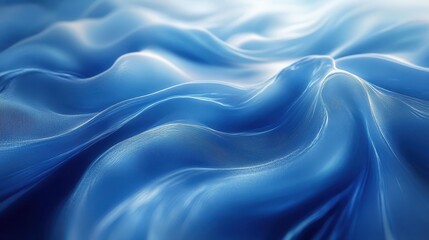 Obraz premium Abstract waves of smooth blue fabric creating a dreamlike oceanic scene
