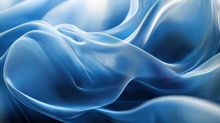 Fototapeta premium Abstract soft blue fabric waves and fluid movement texture