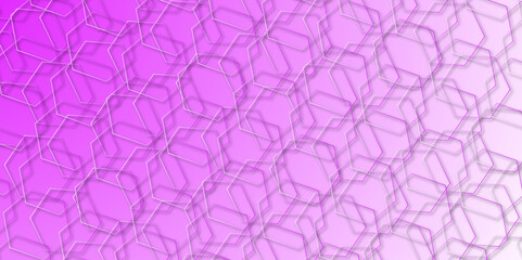 Abstract background with seamless pattern with hexagons. Abstract white background and white surface with hexagonal shape line. Abstract geometric pattern banner in minimal style.