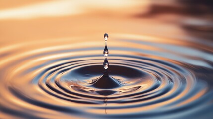 A single drop of water creates subtle ripples and neutral tones for a contemporary beauty.