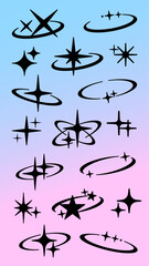 Abstract star orbit design set vector. Set of Abstract star orbit in various designs. Abstract star orbit vector collection. Abstract star orbit vector set.
