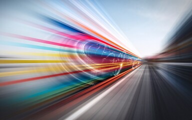 Colorful Speed Motion on Road