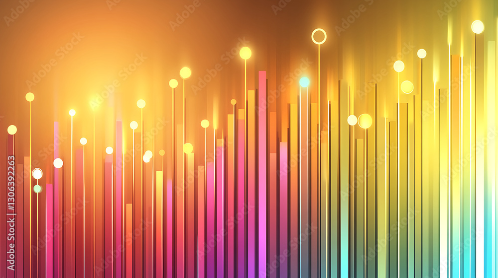Poster dynamic colorful sound wave visualization digital art modern design abstract environment high-resolu