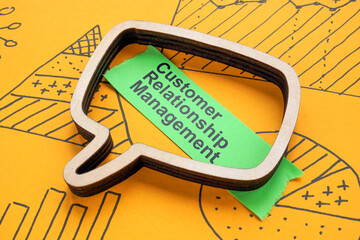 Speech bubble with customer relationship management.
