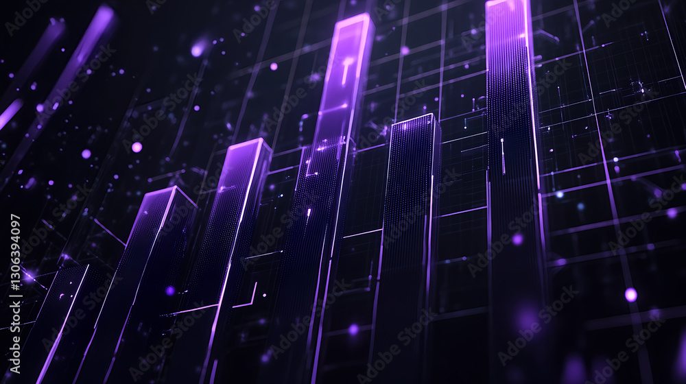 Poster analyzing data trends digital space graphic visualization modern technology environment abstract vie
