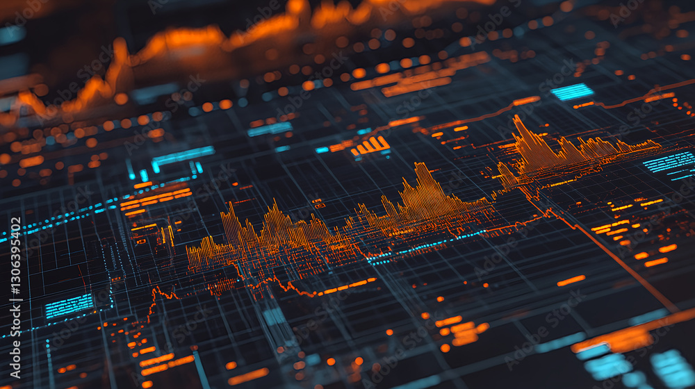 Poster analyzing data trends using advanced visualization techniques in technology digital environment inte