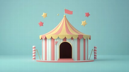 Obraz premium cartoon circus tent vector illustration