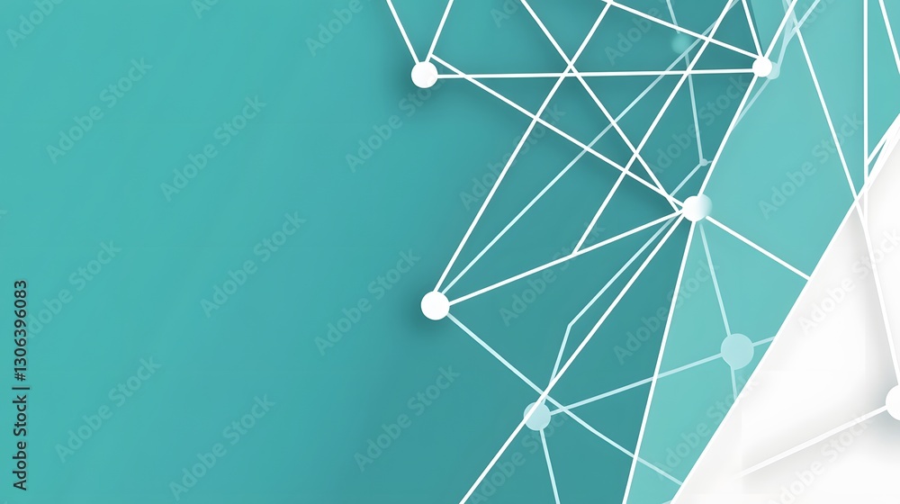 Poster abstract teal and white network connection background