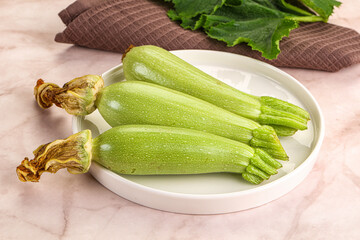 Green young small baby zucchini
