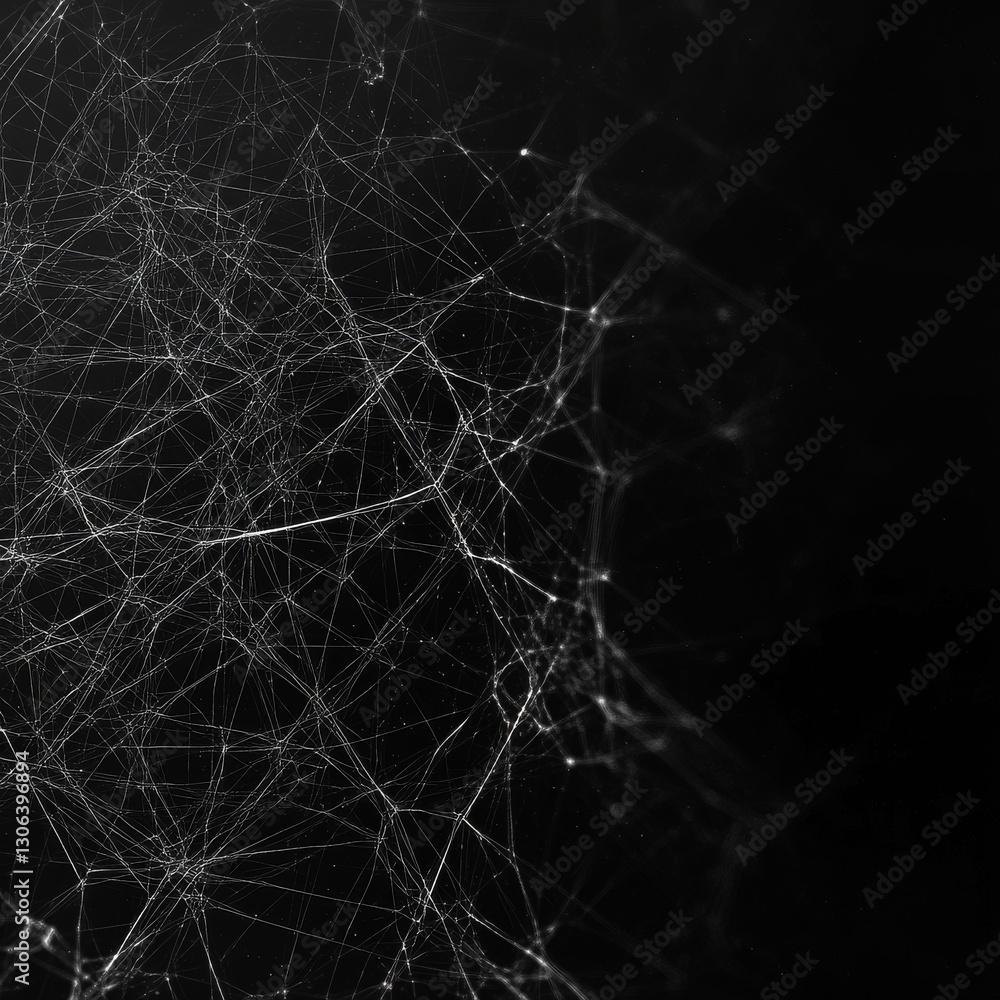 Leinwandbilder abstract network: a minimalist black and white depiction of interconnected lines and nodes in the di