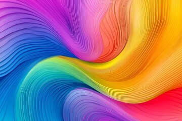 Color Gradient Line Shapes. Abstract Wavy Ribbons. Rainbow Spiral Design Elements