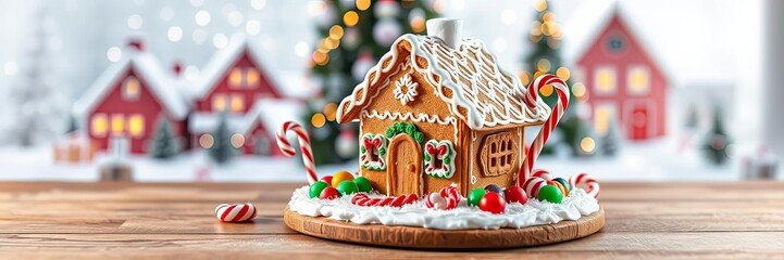 Festive Gingerbread House Christmas Sweets Holiday Decor