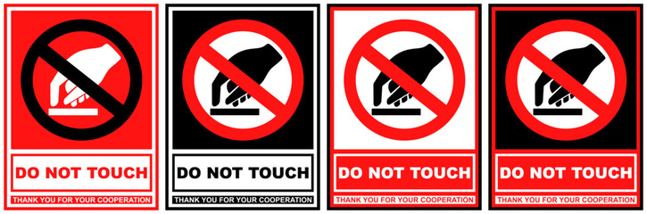 Set Collections sign do not touch warning sign template design vector illustration
