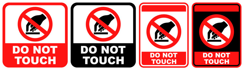 Set Collections sign do not touch warning sign template design vector illustration