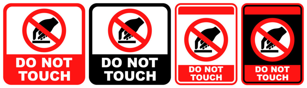 Set Collections sign do not touch warning sign template design vector illustration