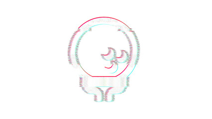 Icon golf ball is distorted. Glitch. Noise, chromatic aberration, geometric distortion