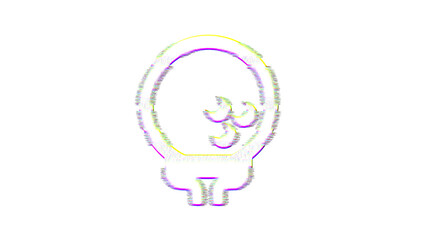 Icon golf ball is distorted. Glitch. Noise, chromatic aberration, geometric distortion