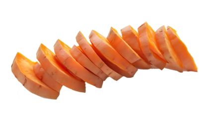fresh sweet potato slices isolated on a white background PNG,AI GENERATED