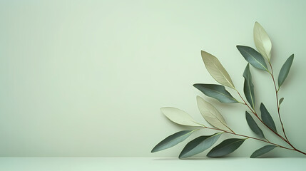 Green Wall with Branch Design and Varied Leaves