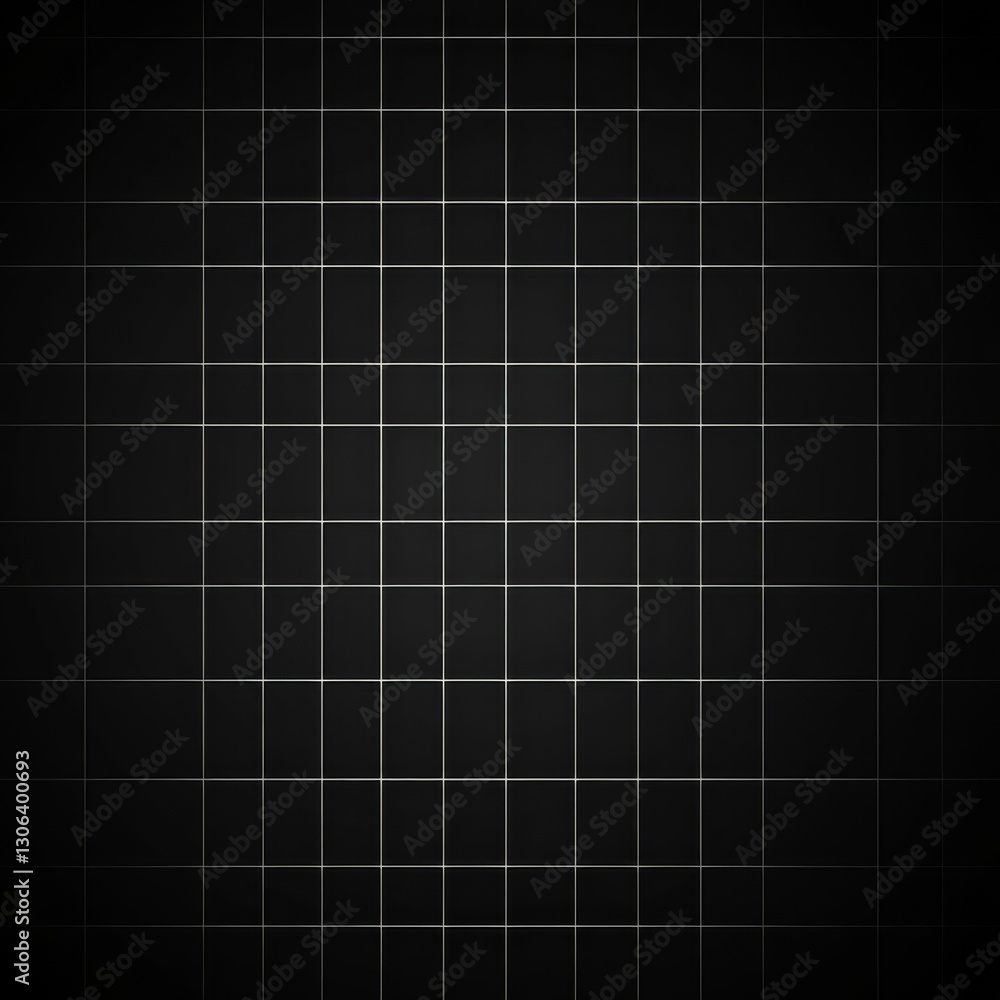Poster Sleek Black Tile Grid: Modern Minimalist Design with Subtle Lighting for Backgrounds and Textured Surfaces 