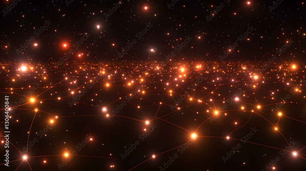 Aufkleber abstract network connection futuristic glowing nodes