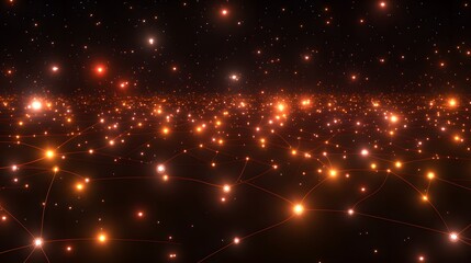 Obraz premium Abstract Network Connection Futuristic Glowing Nodes