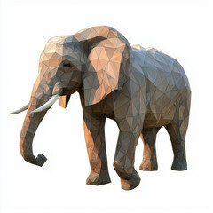 Fototapeta premium Elephant in low poly style