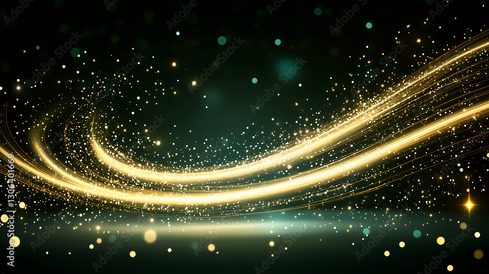 Poster creating a magical atmosphere with golden light effects studio digital art abstract close-up visual 