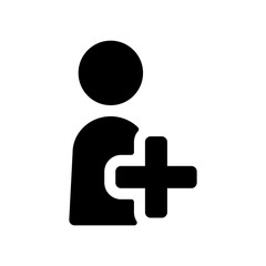 人物とプラスのアイコンイラスト