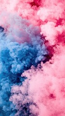 Pink and blue smoke swirls, abstract background, vibrant colors, design element (1)