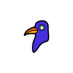 Fototapeta premium Logo illustration of a sleek and contemporary parrot in vibrant red hues