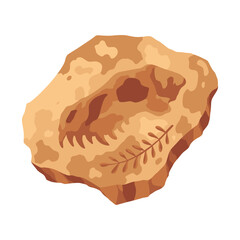 Dinosaur fossil skeleton bones, excavations of archeology isolated. Prehistoric reptile skeletons lying underground. Cartoon paleontological artifact