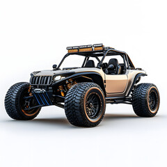 A sleek, powerful off-road buggy, ready for any adventure. Luxury meets ruggedness in this stunning design. 3d Transportation isolated in white background. Off-Road Beast: