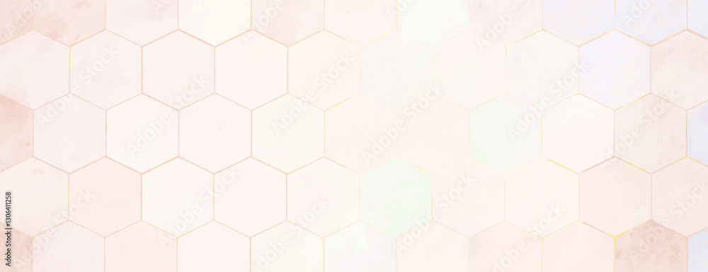 Poster hexagonal tile background, cream and beige background, smooth texture background with subtle geometr