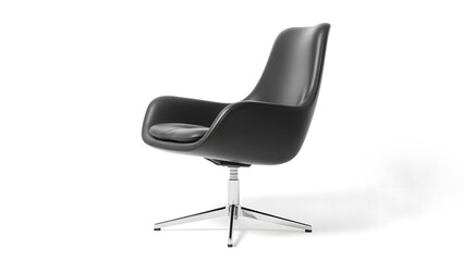 Fototapeta premium an ergonomic black armchair against a simple background. The chair has a modern design