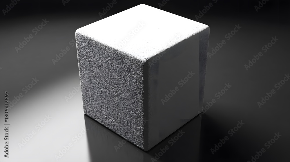Poster abstract 3d render white cube minimalist background