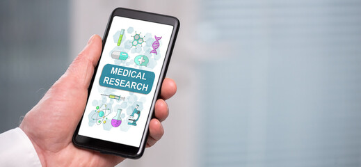 Medical research concept on a smartphone