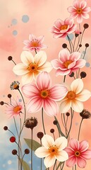 pink flowers background