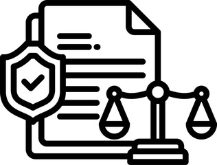 Legal Icon in Outline Style. Simple Vector Design. Simple Vector Outline Icon