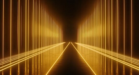 Mesmerizing Golden Light Pathway Leading to a Mysterious Horizon with Ethereal Glow
