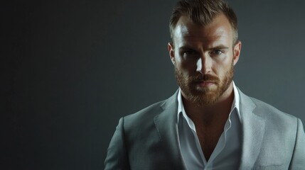 Fototapeta premium confident man portrait stylish businessman serious expression
