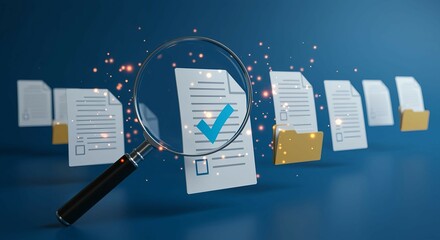 Search Engine & Online Visibility – Businessman Using Magnifying Glass on Search Bar