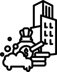 Money Laundering Icon in Outline Style. Simple Vector Design. Simple Vector Outline Icon