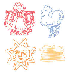 set with maslenitsa elements