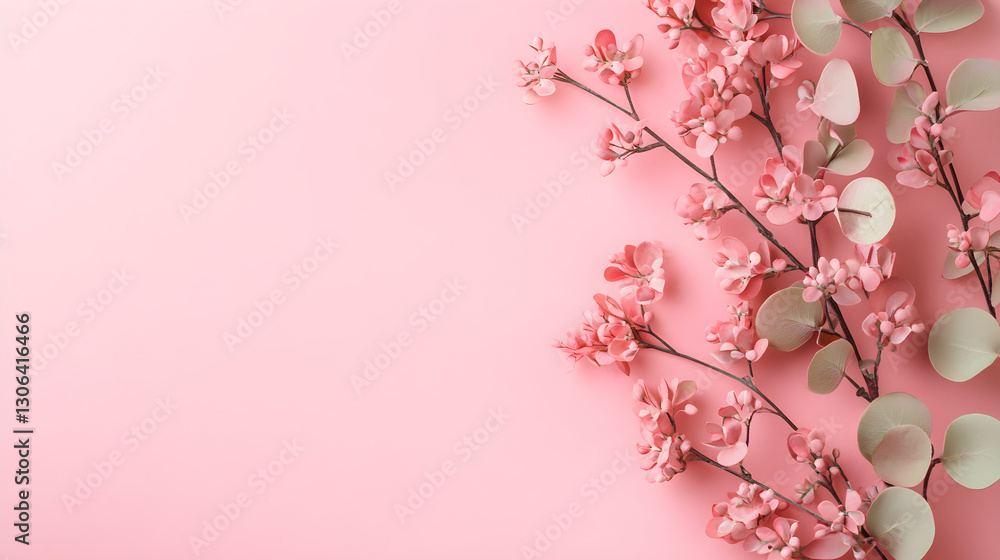 Poster soft pink background with a minimalist frame and space for text