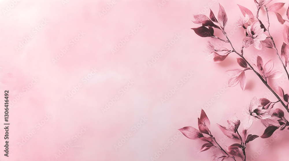Poster soft pink background with a minimalist frame and space for text