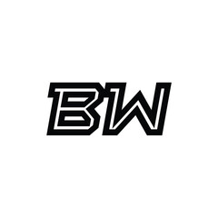 Fototapeta premium BW monogram logo design letter text name symbol monochrome logotype alphabet character simple logo